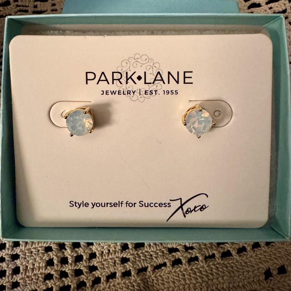 NEW Park Lane Gold Opal-Effect Round Stud Earrings